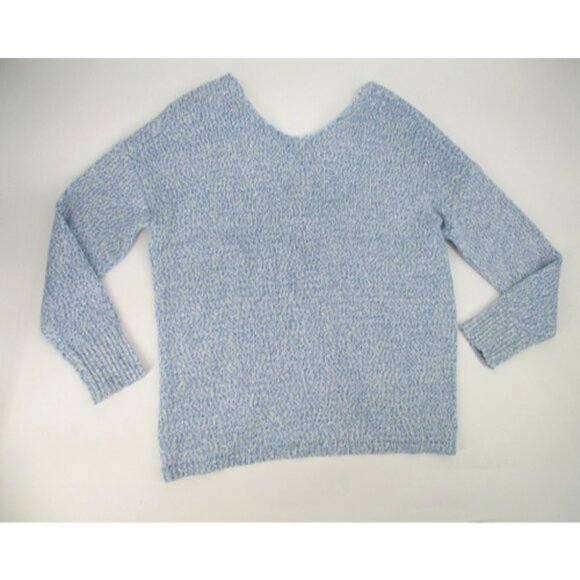 Loft Womens Sweater XL Light Blue Twist Back Sweater Ladies Open Back Knit New - Picture 1 of 16